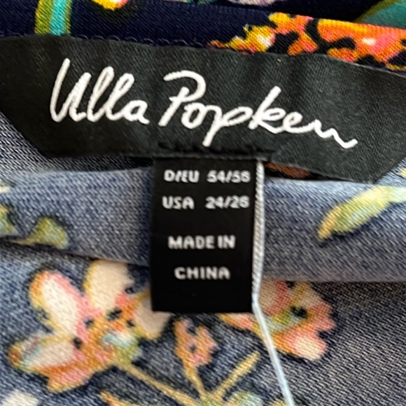 NWT Ulla Popken Knit Stretch Top pretty floral print / short sleeved Sz 24/26 - Picture 11 of 13